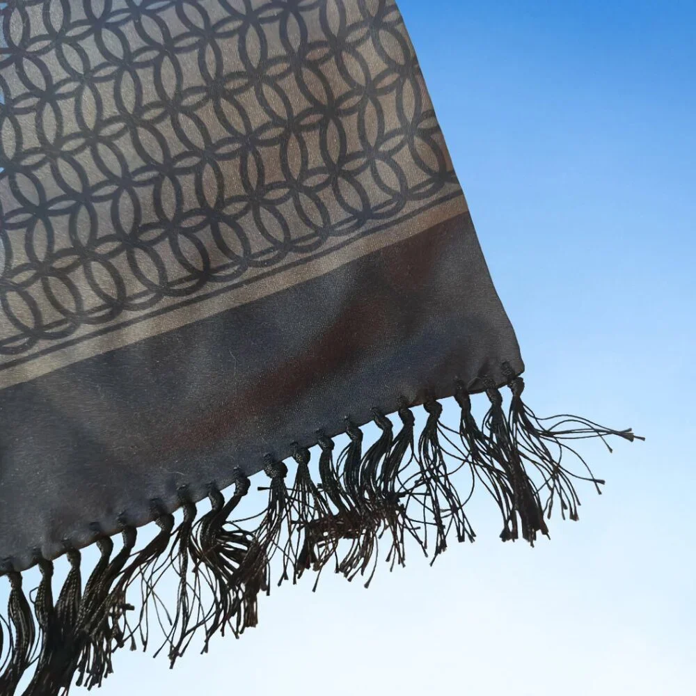 Authentic Tom Ford Geometric Silk & Cashmere Scarf, OS